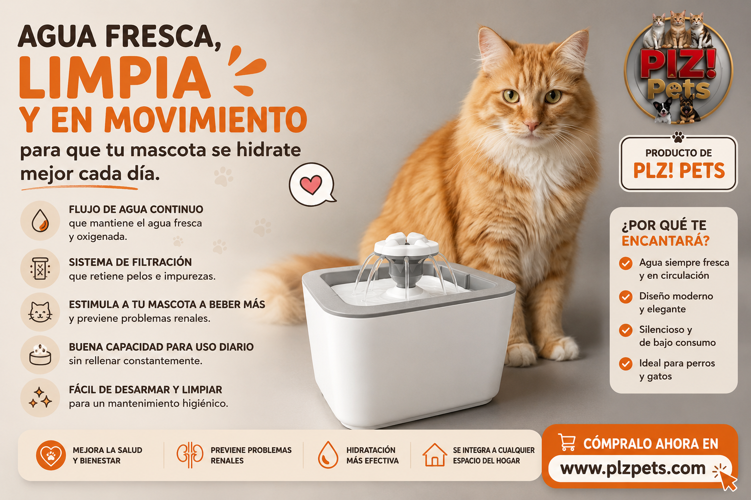Bebedero para mascotas blanco
