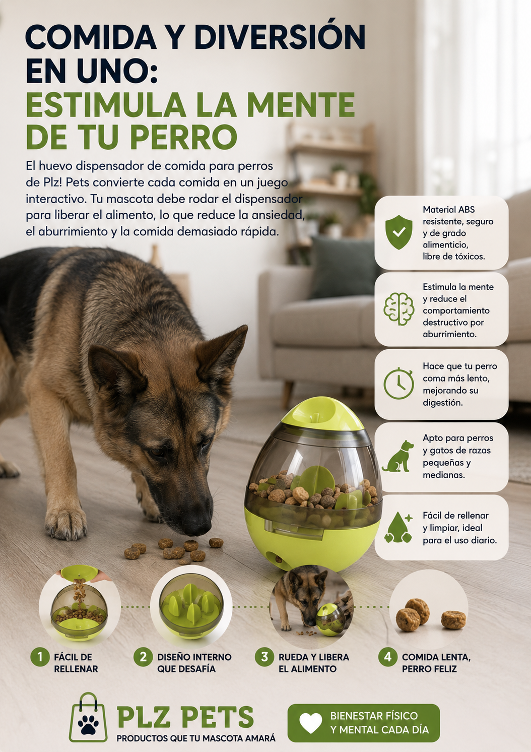 Huevo dispensador de comida para perros