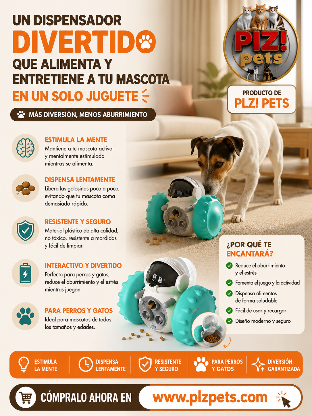 Dispensador de alimentos en forma de robot