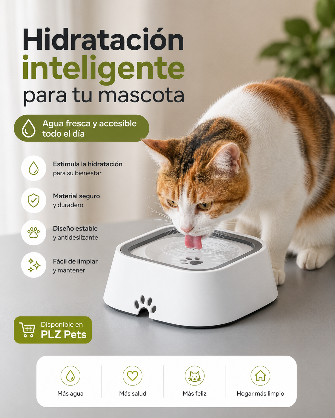 Bebedero antiderrame para mascotas