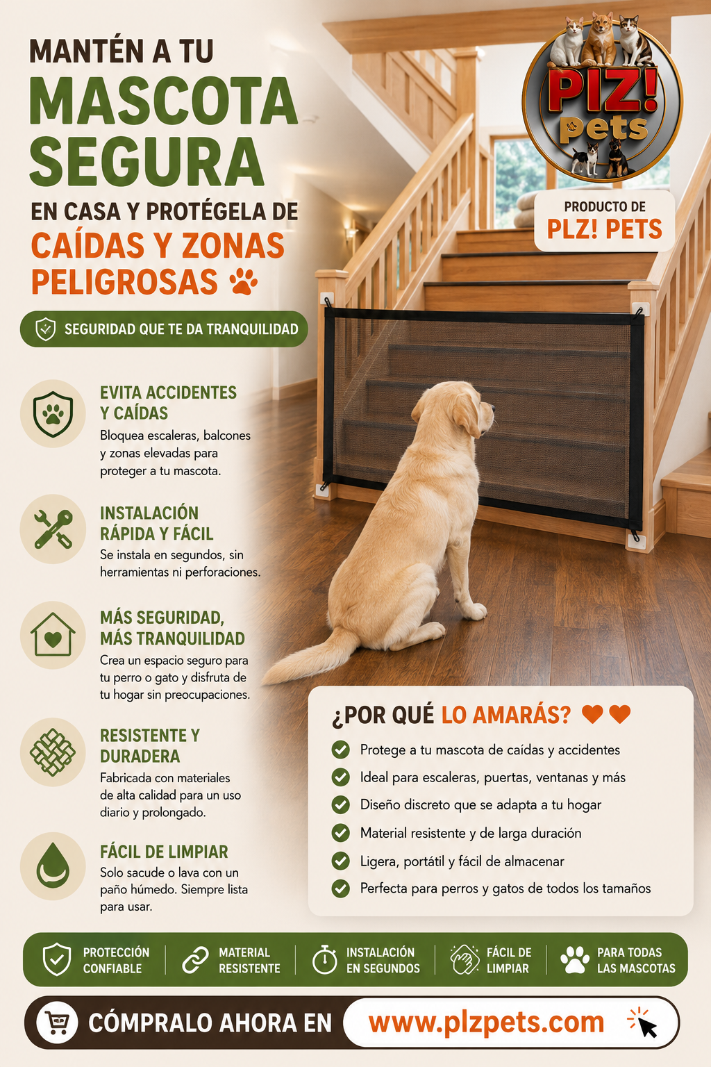 Malla de protección para mascotas