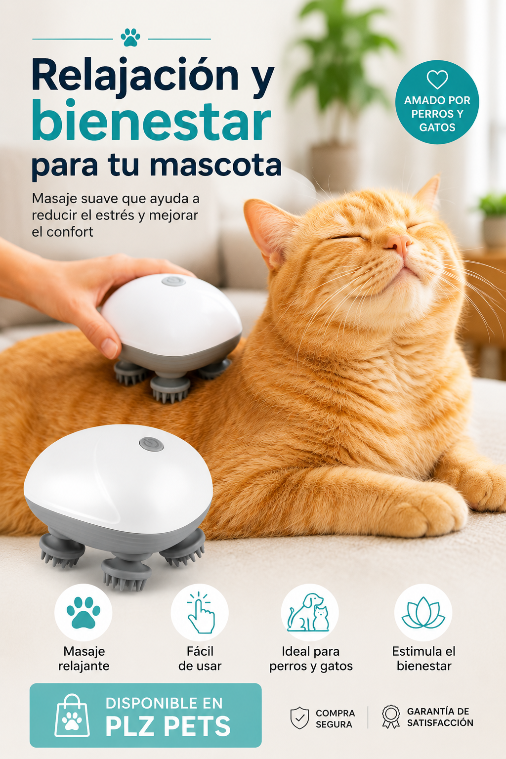 Masajeador eléctrico USB para gatos😼 y perros🐶