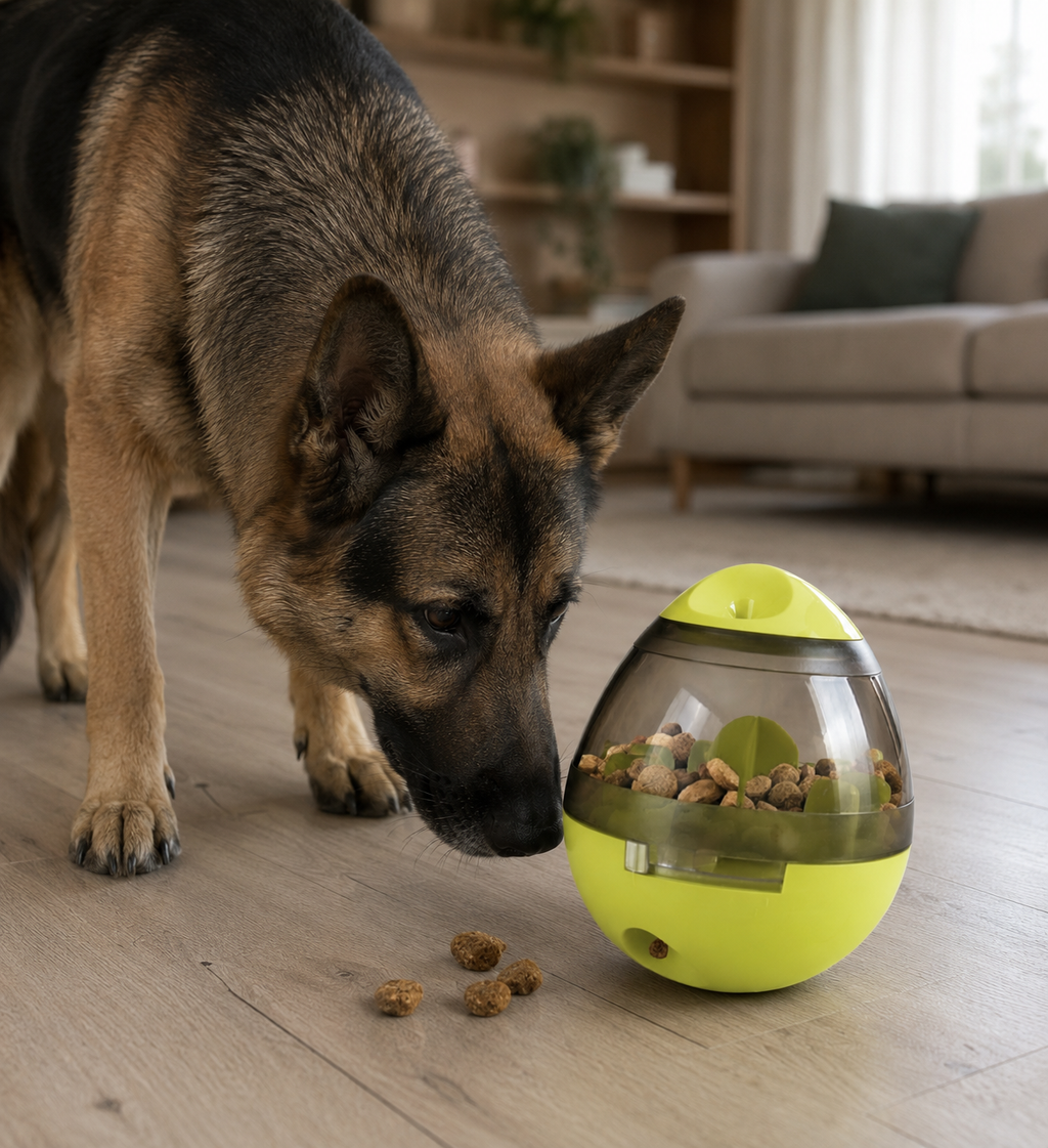 Huevo dispensador de comida para perros